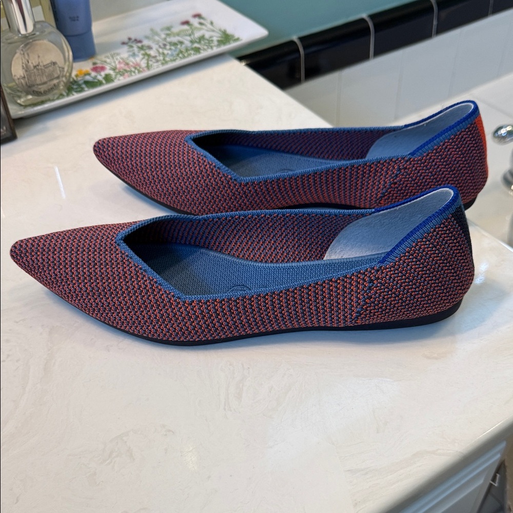 Rothy's Women's the Point Red and Blue Pointed Flats - Picture 8 of 8